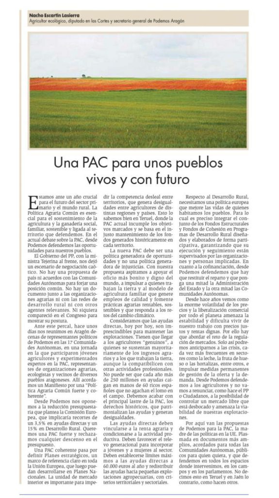 Una PAC para unos pueblos vivos y con futuro